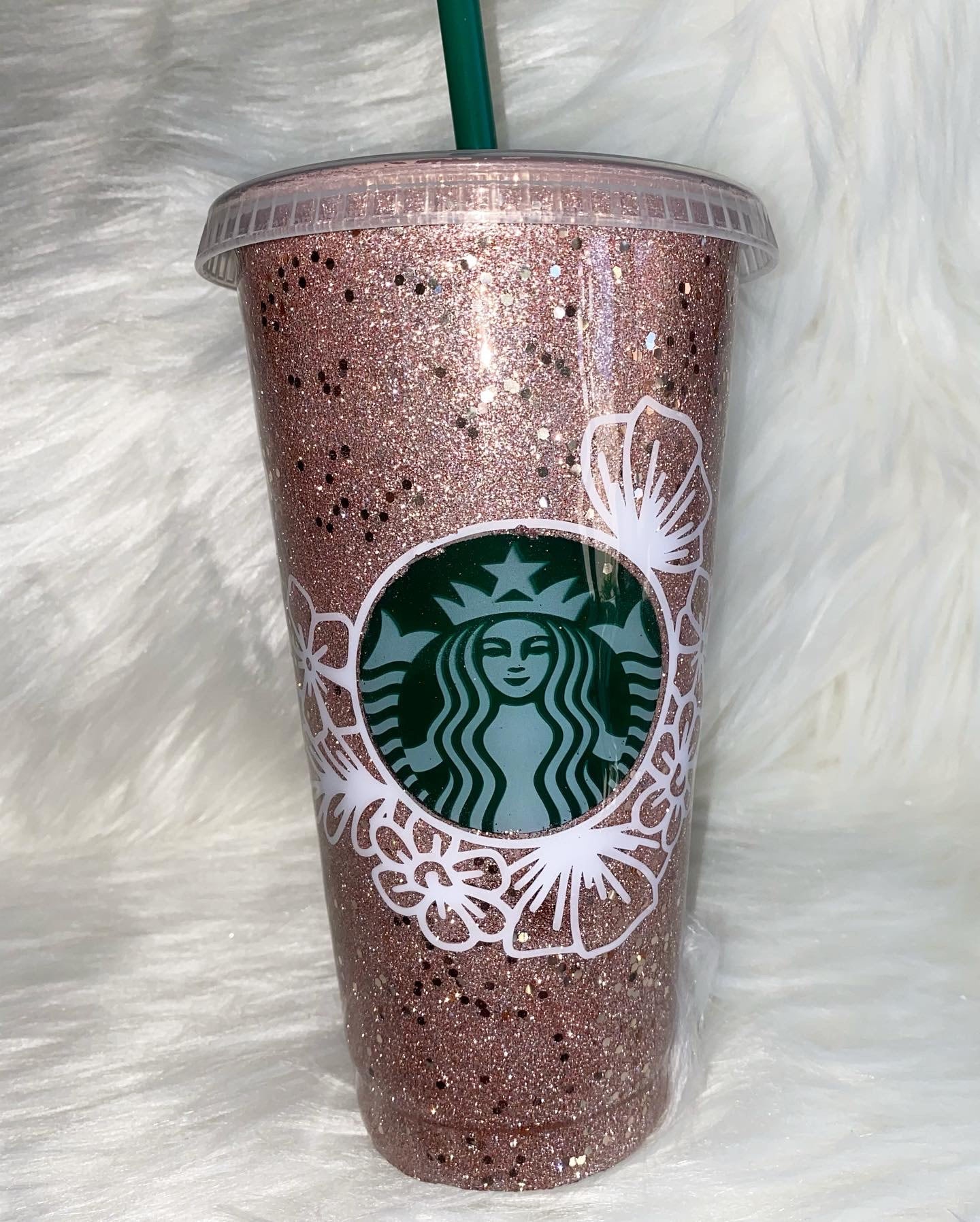 Starbucks Cold Cup With Straw and Lid Flower 